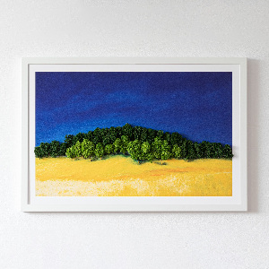 Moos bild Blaue gelbe Landschaft