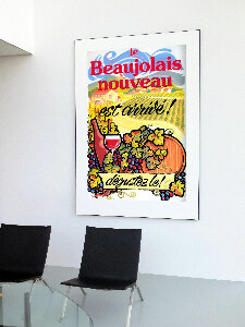 Poster im Retro-Stil Plakat des neuen Beaujolais Nouveau Wein