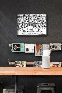 Poster im Retro-Stil Radwege Karte von Toronto