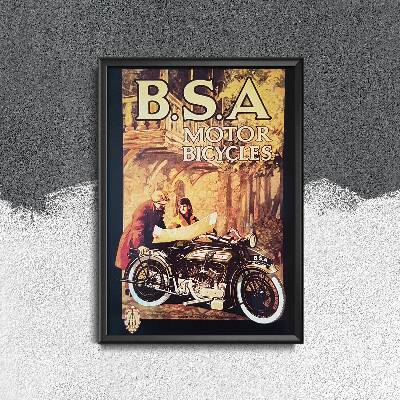 Weinleseplakat für das Wohnzimmer B. S. und Motorräder
