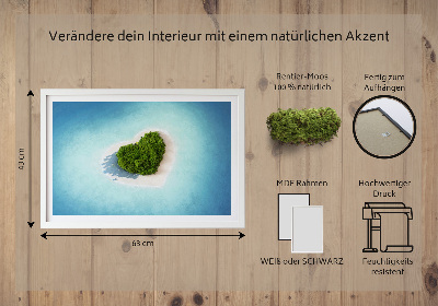 Moosbild lebend Herz -verdrehte Insel