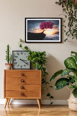 Moosbild lebend Ein Baum über dem Abgrund