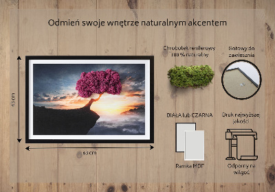 Moosbild lebend Ein Baum über dem Abgrund