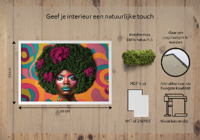 Moosbild lebend Eine Frau aus Afro