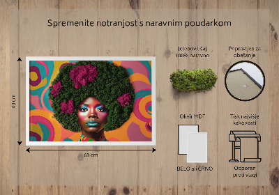 Moosbild lebend Eine Frau aus Afro