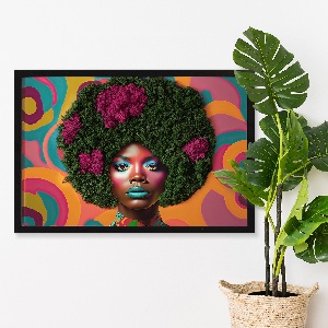 Moosbild lebend Eine Frau aus Afro