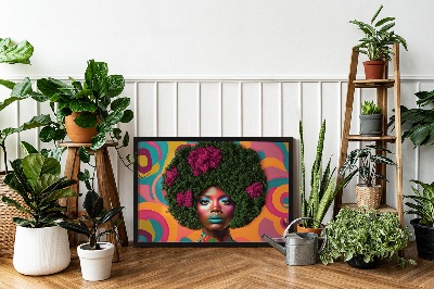 Moosbild lebend Eine Frau aus Afro