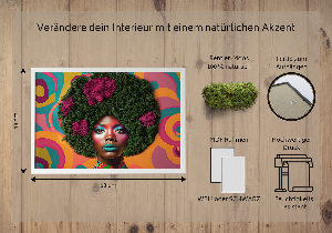 Moosbild lebend Eine Frau aus Afro