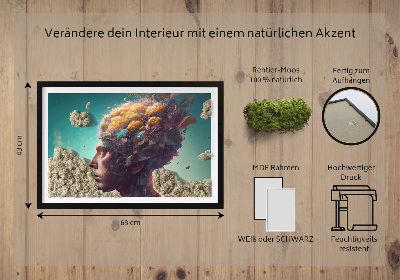 Moos bild Ein Mann mit einem Kopf in den Wolken