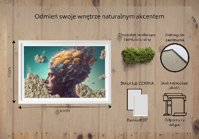 Moos bild Ein Mann mit einem Kopf in den Wolken