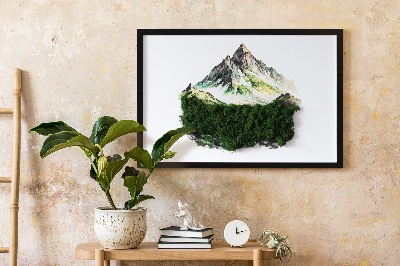Moosbild Die Spitze des Berges über dem Wald