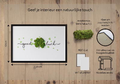 Moos bild wand Die Inschrift viel Glück Klee