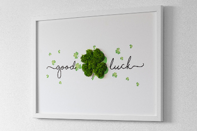 Moos bild wand Die Inschrift viel Glück Klee