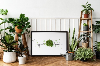 Moos bild wand Die Inschrift viel Glück Klee