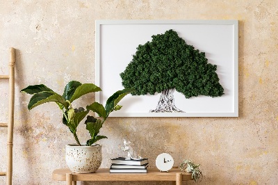 Moos bild Ein Baum mit Wurzeln auf einem weißen Hintergrund