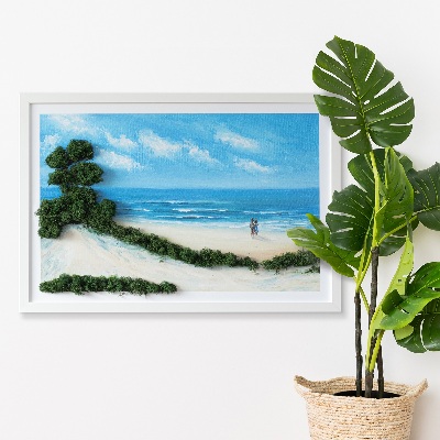 Moosbild Liebhaber am Strand
