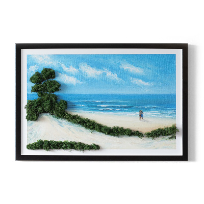 Moosbild Liebhaber am Strand