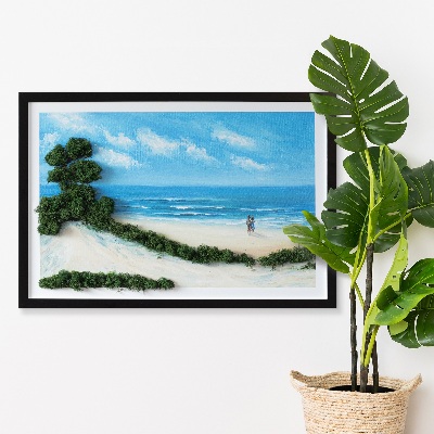 Moosbild Liebhaber am Strand