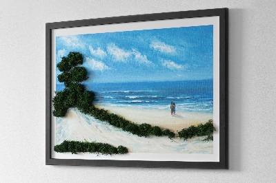 Moosbild Liebhaber am Strand