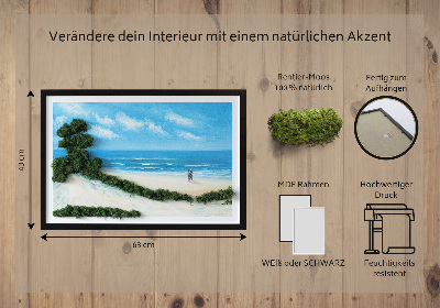 Moosbild Liebhaber am Strand