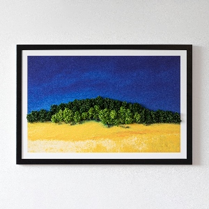 Moos bild Blaue gelbe Landschaft