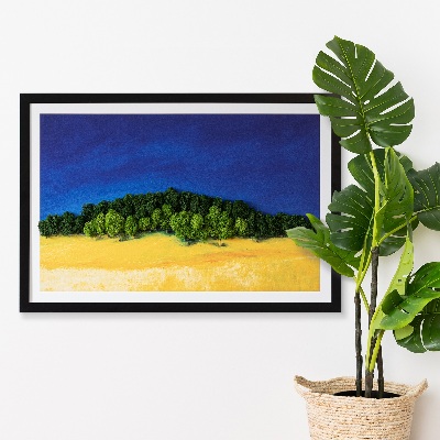 Moos bild Blaue gelbe Landschaft