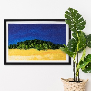 Moos bild Blaue gelbe Landschaft