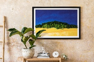 Moos bild Blaue gelbe Landschaft