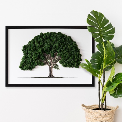 Moosbild Ein Baum auf einem weißen Hintergrund
