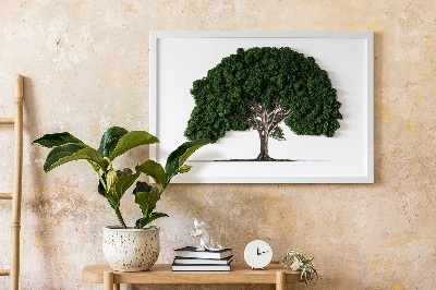 Moosbild Ein Baum auf einem weißen Hintergrund