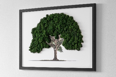 Moosbild Ein Baum auf einem weißen Hintergrund