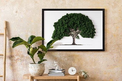 Moosbild Ein Baum auf einem weißen Hintergrund