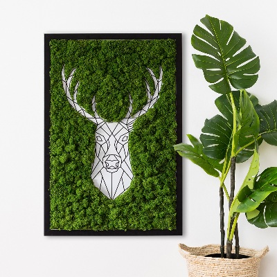 Moosbild lebend Geometrische Hirsche