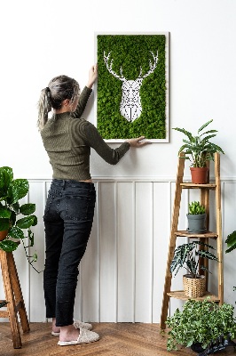 Moosbild lebend Geometrische Hirsche