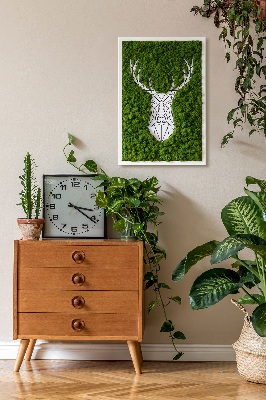 Moosbild lebend Geometrische Hirsche