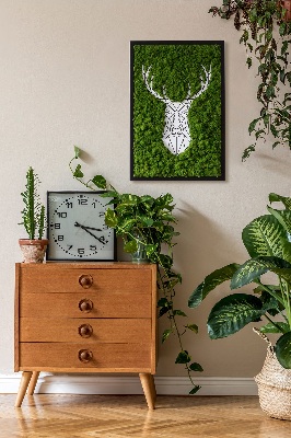Moosbild lebend Geometrische Hirsche