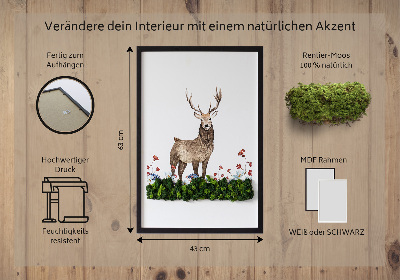 Moos bild Hirsch unter Blumen