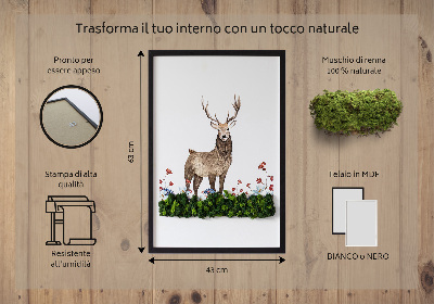 Moos bild Hirsch unter Blumen