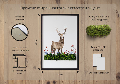 Moos bild Hirsch unter Blumen