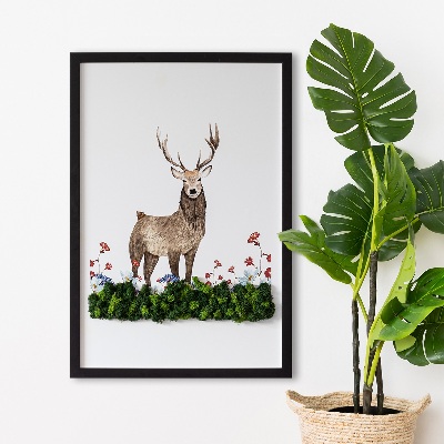 Moos bild Hirsch unter Blumen
