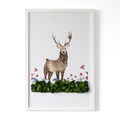 Moos bild Hirsch unter Blumen
