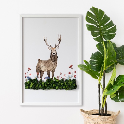 Moos bild Hirsch unter Blumen