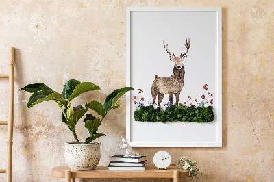 Moos bild Hirsch unter Blumen