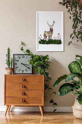 Moos bild Hirsch unter Blumen