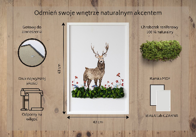 Moos bild Hirsch unter Blumen
