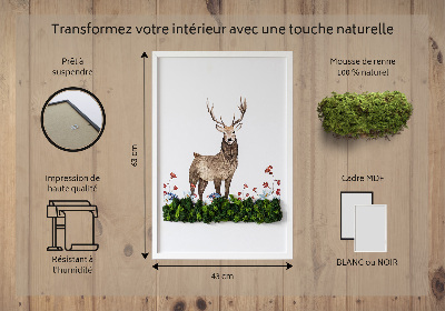 Moos bild Hirsch unter Blumen