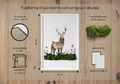 Moos bild Hirsch unter Blumen