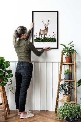 Moos bild Hirsch unter Blumen