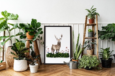 Moos bild Hirsch unter Blumen