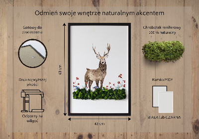 Moos bild Hirsch unter Blumen